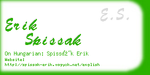 erik spissak business card